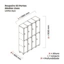 Ver imagem 4 de Armário Locker Guarda-Volume 8 Portas Aço Grp 504/8 Branco