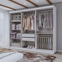 Ver imagem 3 de Guarda-roupa Casal Aurora 6 Portas 2 Gavetas Branco Neve - Panorama Móveis