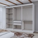 Ver imagem 5 de Guarda-roupa Casal Aurora 6 Portas 2 Gavetas Branco Neve - Panorama Móveis