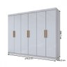 Guarda-roupa Casal Aurora 6 Portas 2 Gavetas Branco Neve - Panorama Móveis - 4