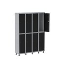 Ver imagem 1 de Armário Locker Guarda-Volume 8 Portas Aço Grp 504/8 Preto