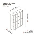 Ver imagem 4 de Armário Locker Guarda-Volume 8 Portas Aço Grp 504/8 Vermelho