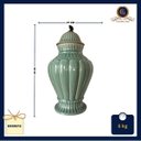 Ver imagem 3 de Potiche Decorativo Porcelana Verde Celadon Craquelada Puxador Passarinho 49cm Columbus Gold