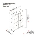 Ver imagem 4 de Armário Locker Guarda-Volume 8 Portas Aço Grp 504/8