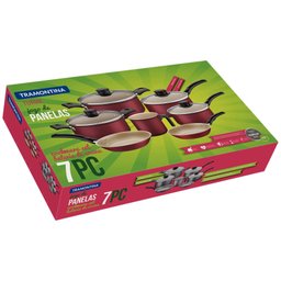 Jogo de Panelas Tramontina Turim Antiaderente Starflon Max Chumbo 7 Peças Tramontina - 2 Jogo de Panelas Tramontina Turim Antiaderente Starflon Max Chumbo 7 Peças Tramontina - 2