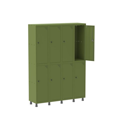 Armário Locker Guarda-Volume 8 Portas Aço Grp 504/8 Verde