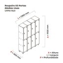 Ver imagem 4 de Armário Locker Guarda-Volume 8 Portas Aço Grp 504/8