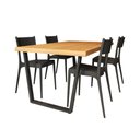 Ver imagem 2 de Conjunto Mesa Madeira Maciça Lanna 1,50m Ferragem Preta com 4 Cadeiras Tramontina Preta