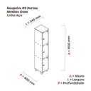 Ver imagem 4 de Armário Guarda Volume Locker Roupeiro 3 Portas Aço GRP 501/3 