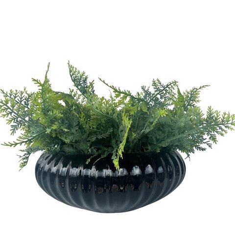 Decoração vaso centro de mesa ikebana médio luxuoso preto