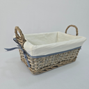 Ver imagem 2 de Cesto Retangular em Vime com Forro Alt.16cm X Comp 28cm X Larg. 18cm