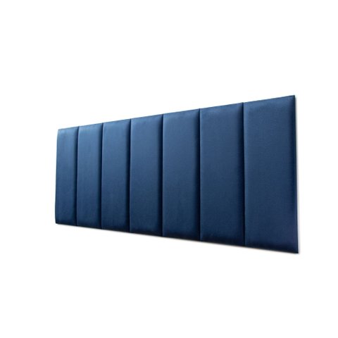 Placas Cabeceira Modulada Adesiva Casal Estofada 140cm x 60cm Kit 7 Placas - Suede Azul