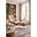 Ver imagem 1 de Poltrona Costela Luxo em Linho | Design Moderno para Sala, Quarto ou Escritório