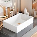 Ver imagem 2 de Cuba de Resina Rodes Branca 40 X 28 Cm para Banheiro e Lavabo Sal