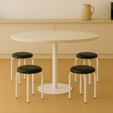 Banqueta Cozinha Baixa Empilhável Industrial Kit 4 Jully Branco/preto D03 - D’Rossi