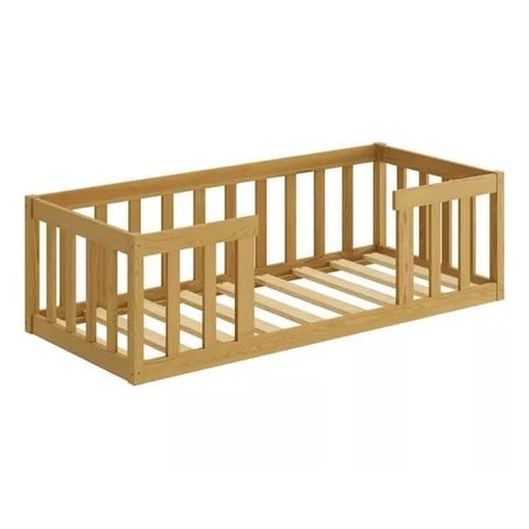 Cama Infantil Montessoriane com Grade Nogueira Nemargi