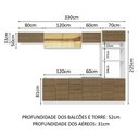 Ver imagem 4 de Armário de Cozinha Completa 330cm Branco/Rustic Stella Madesa 04
