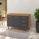 Ver imagem 2 de Gabinete de Cozinha Aurora 2 Portas 3 Gavetas MDP 118cm Cinza