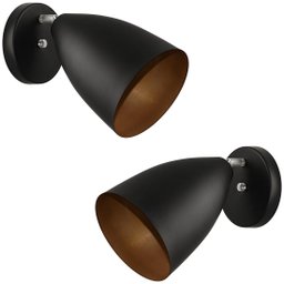 Kit 2 Arandelas Articulada Retro Vegas Gourmet Preto/Cobre - 1