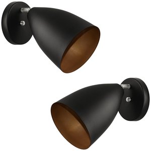 Kit 2 Arandelas Articulada Retro Vegas Gourmet Preto/Cobre