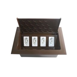 Caixa de Tomada Embutir Mesa - Marrom - Vazia - 4