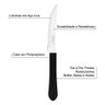 Kit 3 Facas de Mesa Churrasco Tramontina Leme Inox Cabo Preto - 3
