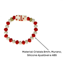 Ver imagem 2 de Pulseira Zé Pelintra Firma Dominó Cristal e Silicone