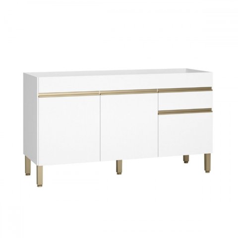 Balcão de Cozinha para Pia 150 Cm Line 3 Portas 1 Gaveta Supremo - Kits Paraná
