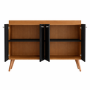 Ver imagem 4 de Aparador Buffet Preto com 4 Portas Retrô com Pés Palito