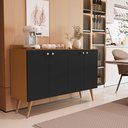 Ver imagem 3 de Aparador Buffet Preto com 4 Portas Retrô com Pés Palito