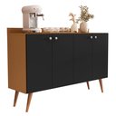 Ver imagem 2 de Aparador Buffet Preto com 4 Portas Retrô com Pés Palito