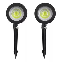 Kit 2 Luminária Refletor Espeto de Jardim 5w Cor da Luz Verde - 1