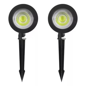 Kit 2 Luminária Refletor Espeto de Jardim 5w Cor da Luz Verde