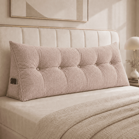 Almofada Encosto Triangular Cama Leitura Cabeceira Boucle
