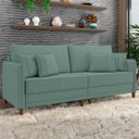 Ver imagem 1 de Sofá 3 Lugares Living 232cm Pé Madeira Zoe Linho Verde Z08 - Mpozenato