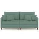 Ver imagem 5 de Sofá 3 Lugares Living 232cm Pé Madeira Zoe Linho Verde Z08 - Mpozenato