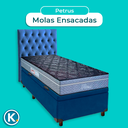 Ver imagem 4 de Conjunto Cama Box Bau Azul Solteiro + Colchão Molas Ensacadas Petrus Paropas + Cabeceira