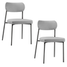 Cadeira 4 Pés Mona Linho Sintético Chumbo com Preto Salaone - Kit 02 - 1