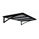 Ver imagem 2 de Toldo Fixo Policarbonato Alveolar Cristal - 2,50m X 1,00m - Estrutura Preta