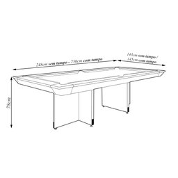 Mesa de Bilhar Sinuca e Jantar Oban Versátil com Tampo Removível 250 Cm Base T Preto G84 - Gran Belo - 4