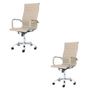 Kit Com 2 Cadeira Presidente Charles Eames Esteirinha Couro PU 11P