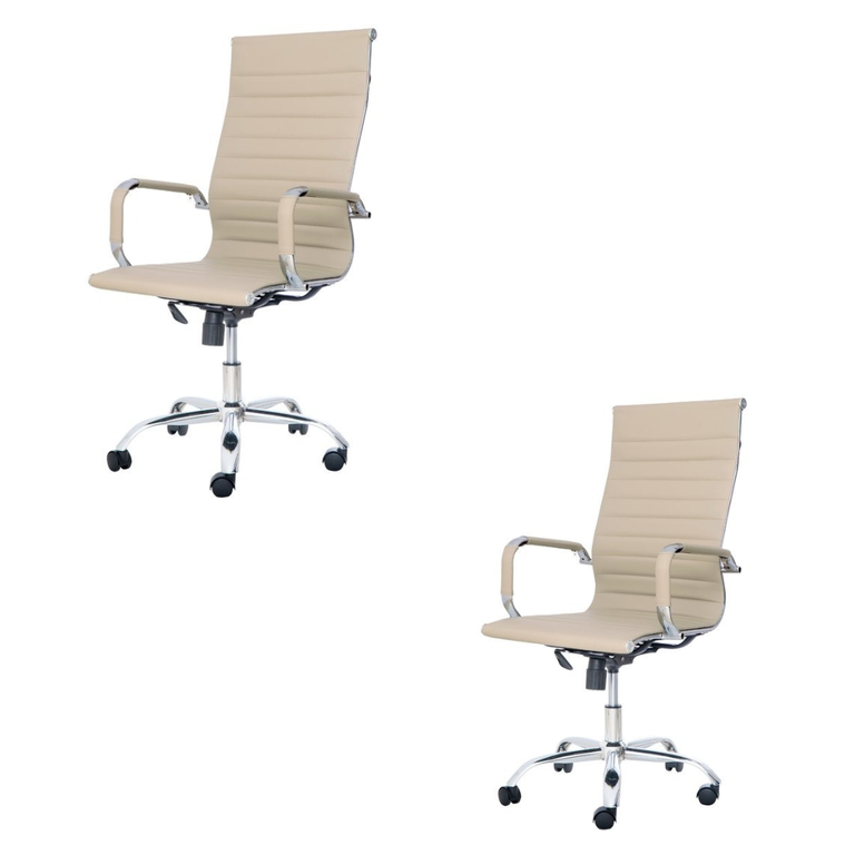 Kit Com 2 Cadeira Presidente Charles Eames Esteirinha Couro PU 11P