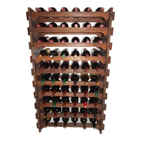 Adega C06 60 Garrafas Pinheiro Americano 75cm Imbuia Cevey Adegas e Artesanatos