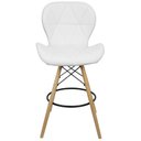 Ver imagem 3 de Kit 3 Banquetas Slim Eiffel Wood Estofada 