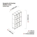 Ver imagem 3 de Armário Locker Guarda-Volume 9 Portas Aço Grp 503/9