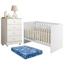 Ver imagem 1 de Berço Americano Soft com Gaveteiro Soft Branco Acetinado Colchão Ortobom - Tigus