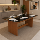 Ver imagem 3 de Mesa de Jantar para 6 Lugares Tampo de Vidro MDF