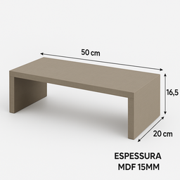Suporte de Monitor em Mdf Gianduia 50cm Largura Estilo Neutro e Sofisticado - 2