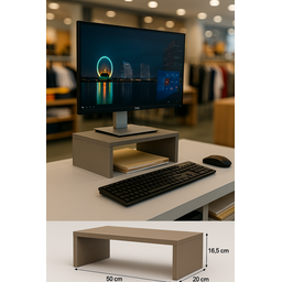 Suporte de Monitor em Mdf Gianduia 50cm Largura Estilo Neutro e Sofisticado - 4