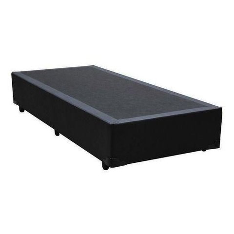 Cama Base Box Solteiro Sintético Preto 27x88x188